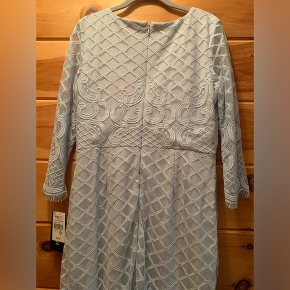 Chaya Dress New With Tags Size 10 Color Powblu Beautiful With Sheer Sleeves - Picture 11 of 11